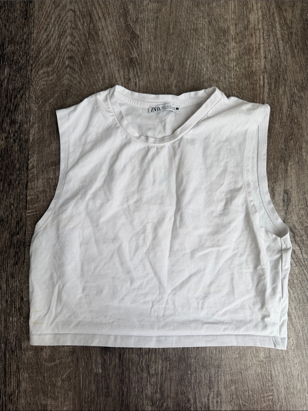 Zara White Cropped Tank Top